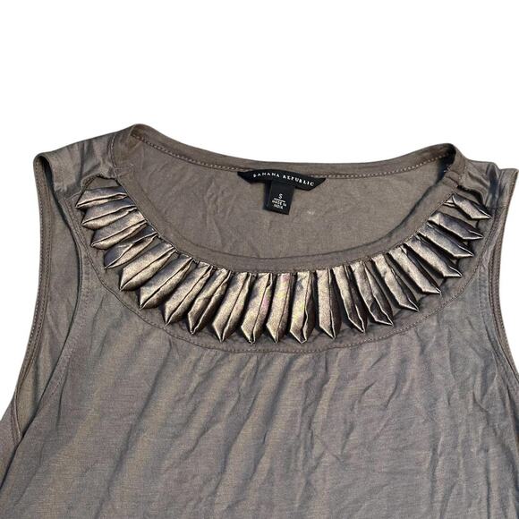 Women size Sm Tan/Brown Banana Republic Sleeveless top - Picture 2 of 6
